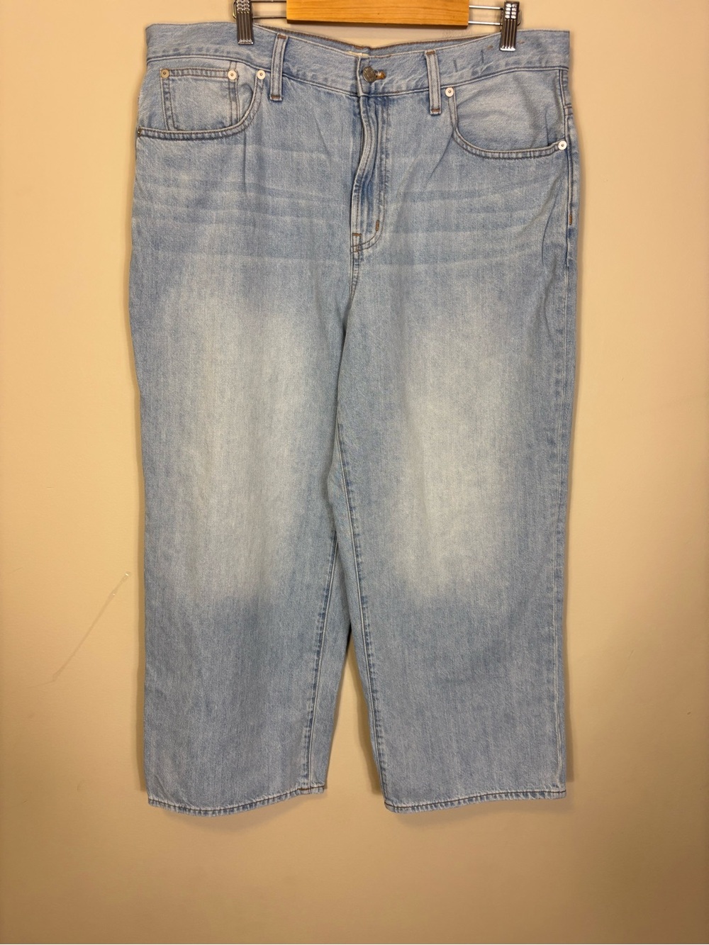 Madewell Light Blue The Perfect Vintage Wide Leg Crop Jeans 32